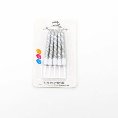 10pcs Silver Candles for Birthday Wedding Anniversary Party Cake Topper