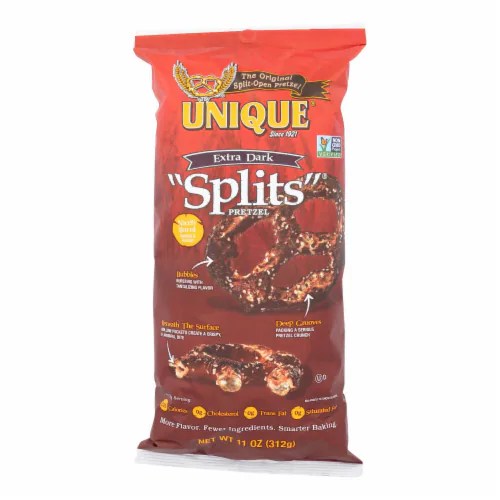 Unique Pretzels Splits Extra Dark Case of 12 11 oz., Pack of 12