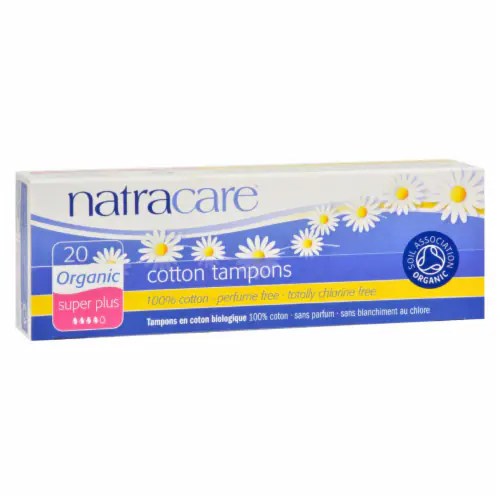 Natracare 100 Organic Cotton Tampons Super Plus 20 Pack, Case of 1