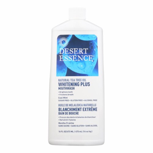 Desert Essence Mouthwash Tea Tree Whitening Mint 16 fl oz, 1 Box