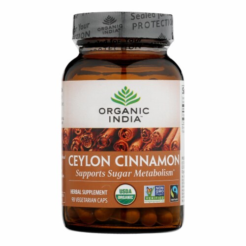 Organic India Organic Herbal Supplement Cinnamon 90 VCAP, Case of 1