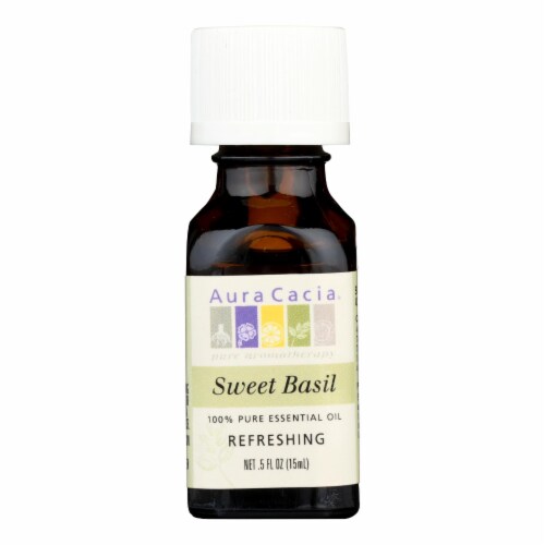 Aura Cacia Pure Essential Oil Sweet Basil 0.5 fl oz, Case of 1 .5