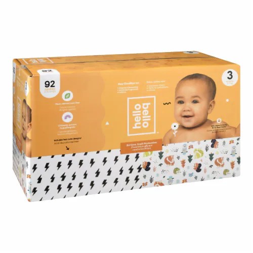 Hello Bello Diaper Bolt/Animal Size 3 1424lb CS of 92CT