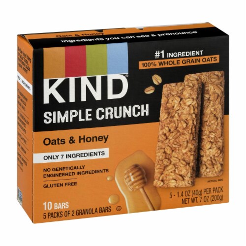 Kind Simple Crunch Oat & Honey Bars 1.4 OZ Pack of 40, Case of 40