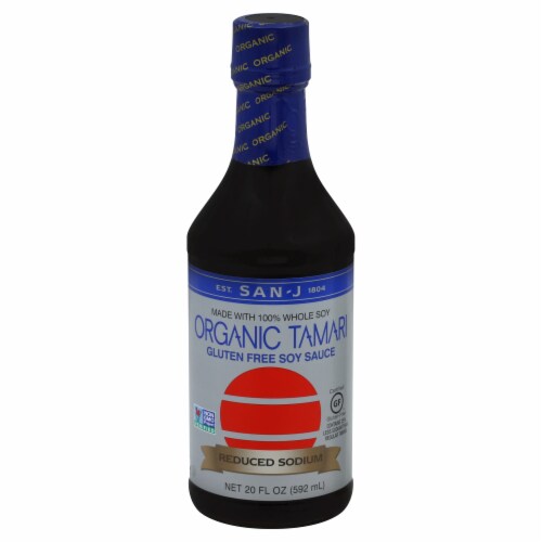 San J Sauce Soy Tamari Gluten Free Light Sodium 20 Oz, Case of 6 20