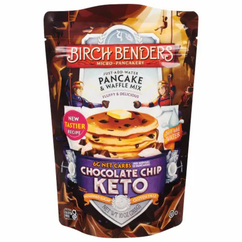 Birch Benders Mix Pancake Waffle Chocolate Chip Keto 10 oz, Case of 6