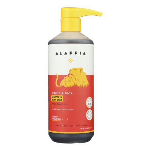 Alaffia Everyday Shampoo and Body Wash Coconut Strawberry 16 fl
