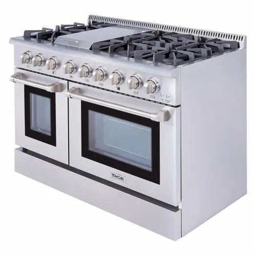 Thor Kitchen 48 Professional 6 Burner Gas Range Double Oven, Stainless