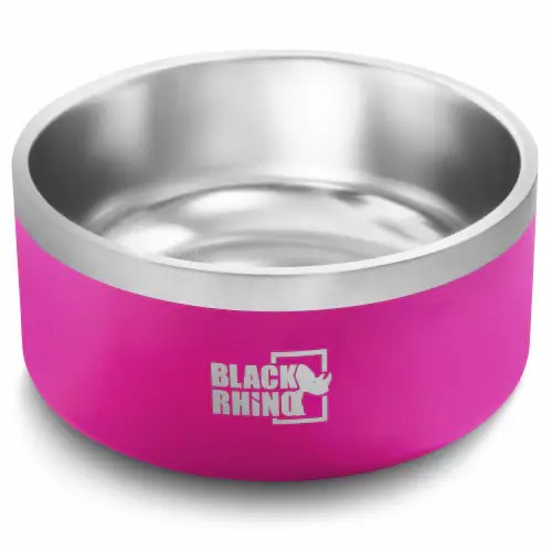 Black Rhino DuraBowl Pink 42 Oz Double Insulated Steel Food & Water