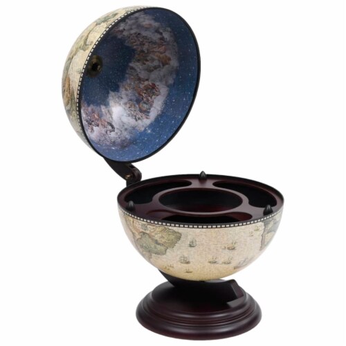 vidaXL Tabletop Globe Bar Wine Stand Eucalyptus Wood Green, 1 set Kroger