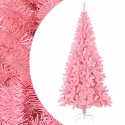 vidaXL Artificial Christmas Tree with Stand Pink 7 ft PVC, 47.2 "x47.2 "x82.7 " Kroger