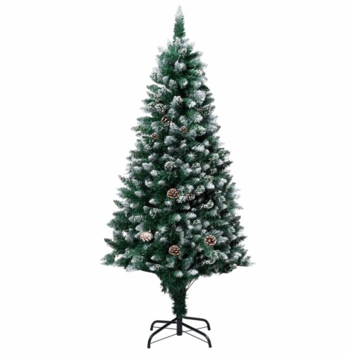 vidaXL Artificial Christmas Tree with Pine Cones and White Snow 6 ft, 6