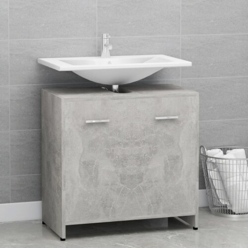 vidaXL Bathroom Concrete Gray 23.6 x13 x24 Engineered Wood, 1