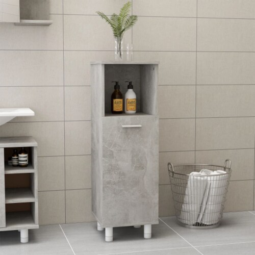 vidaXL Bathroom Concrete Gray 11.8 x11.8 x37.4 Engineered Wood