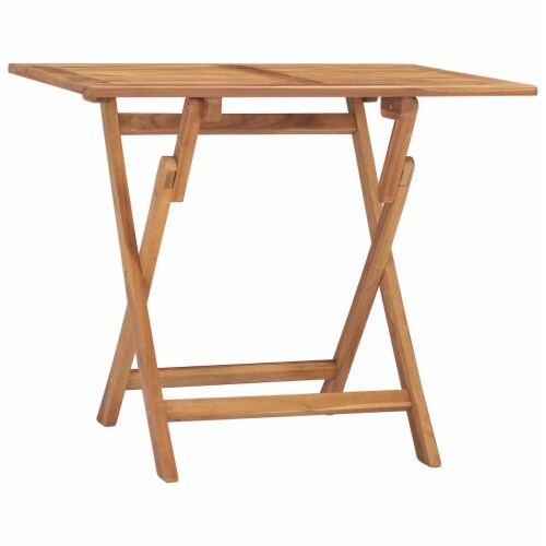 vidaXL Folding Patio Dining Table 35.4 x23.6 x29.5 Solid Teak Wood, 1 set Kroger
