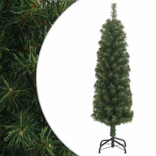 vidaXL Slim Artificial Christmas Tree with Stand Green 4 ft PVC, 4x1 ft