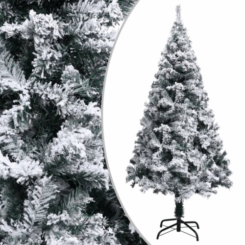 vidaXL Artificial Christmas Tree with Flocked Snow Green 4 ft PVC, 4 x