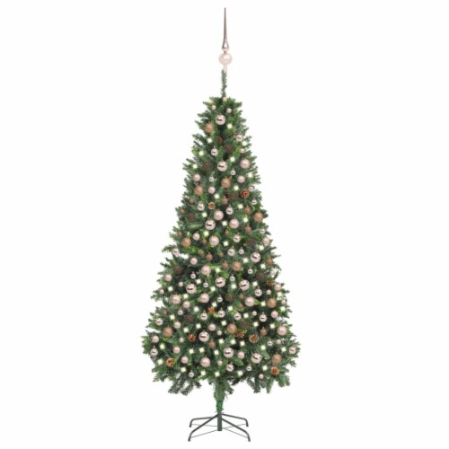 vidaXL Artificial Prelit Christmas Tree with Ball Set&Pine Cones 82.7