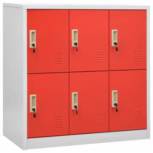 Vidaxl Locker Light Gray And Red 35.4 X17.7 X36.4 Steel, 1