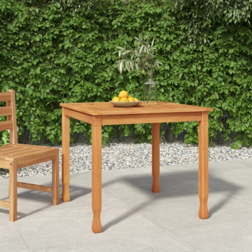 vidaXL Patio Dining Table 33.5 x33.5 x29.5 Solid Wood Teak, 33.5"x33.5