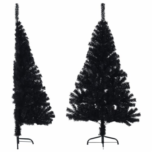 vidaXL Artificial Half Christmas Tree with Stand Black 4 ft PVC, 4x2 ft1 pcs Fred Meyer
