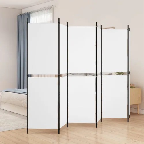 vidaXL 6Panel Room Divider White 118.1 x70.9 Fabric, 118.1"x70.9"/1 Kroger