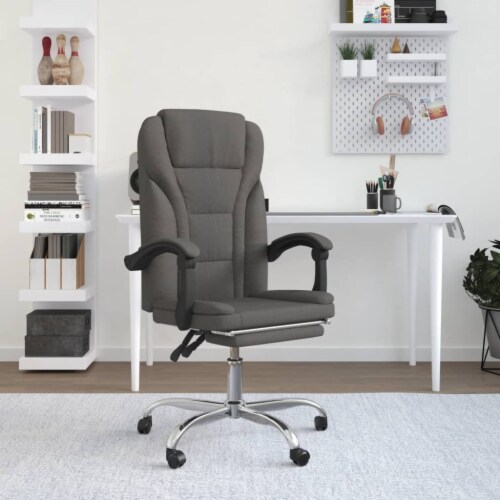 vidaXL Reclining Office Chair Dark Gray Fabric, 1 Fred Meyer