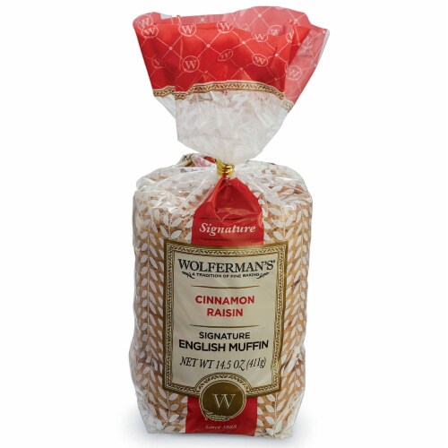 Wolfermans Cinnamon and Raisin Signature English Muffin 4 per bag