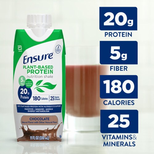 Ensure Chocolate PlantBased Protein Nutrition Shake, 4