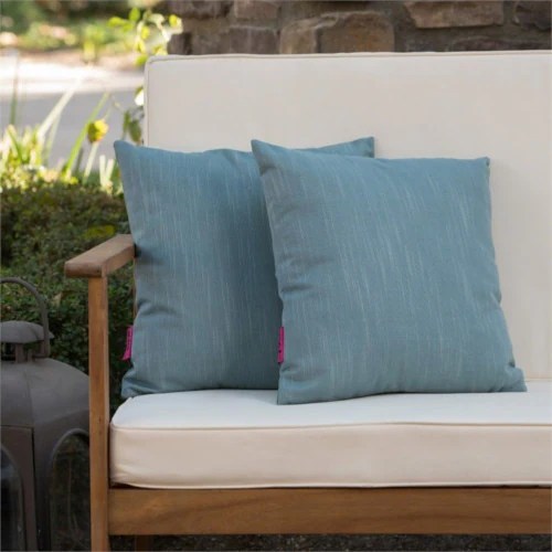 Noble House Belflower 16 x 16 Square Pillow in Teal (Set of 2), 1