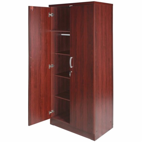 Better Home Products Harmony Wood Two Door Armoire Wardrobe in