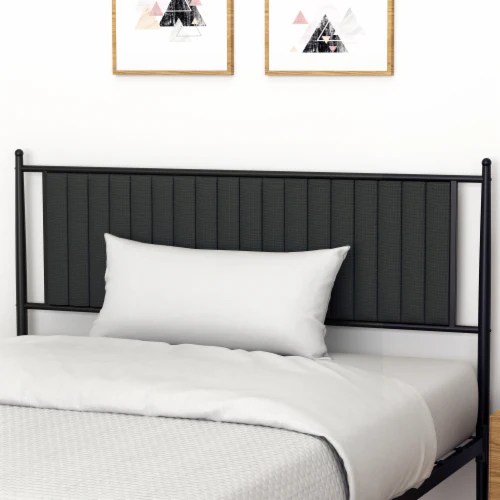 Phillipe Black Full Metal Platform Bed with Upholstered Headboard 12.3 in. Height, 1 Fred Meyer