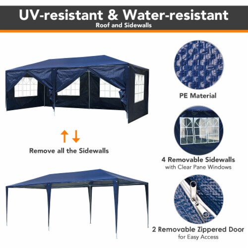 10' x 20' Party Wedding Outdoor Patio Tent Canopy Gazebo Event w/ 6