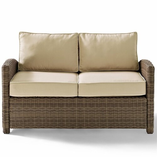 Bradenton 4 Piece Outdoor Wicker Seating Set with Sand Cushions