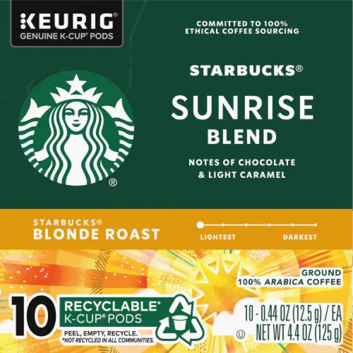 Starbucks® Sunrise Blend Blonde Roast KCup® Coffee Pods, 10 ct