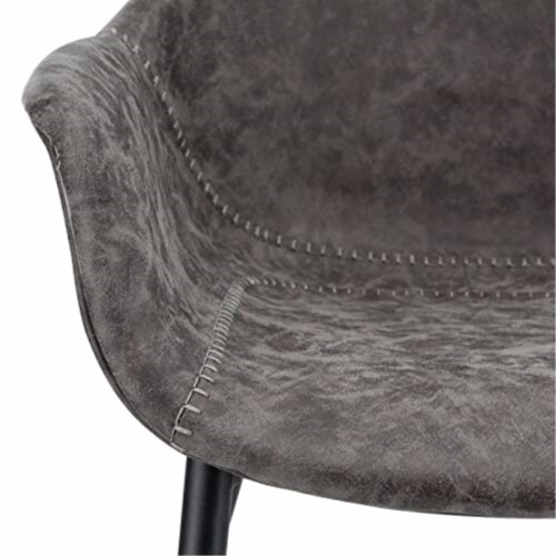 Markley Modern Leather Dining Armchair Kitchen Chairs With Metal Legs