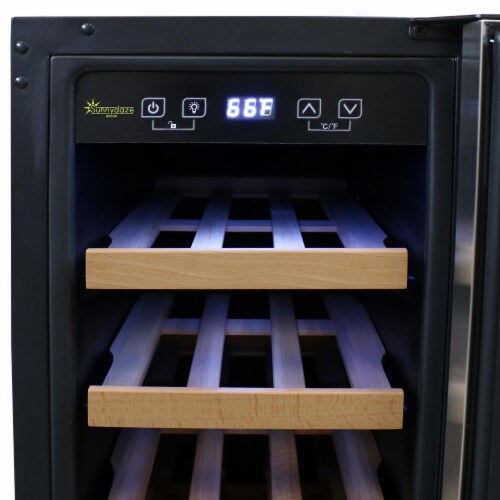 Sunnydaze 20Bottle Wine Cooler Single Zone Stainless Steel