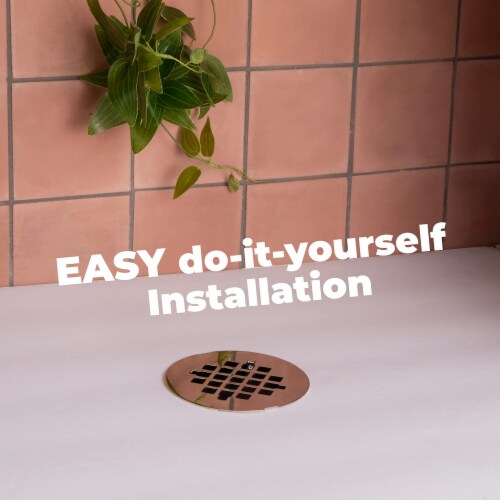 Shower Drain Cover, Brass Construction, 41/4 inches outside diameter