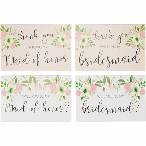 Bridal Party Request Kit, Bridesmaid Proposal and Thank You Cards (4 x 6 In, 24 Pack), PACK