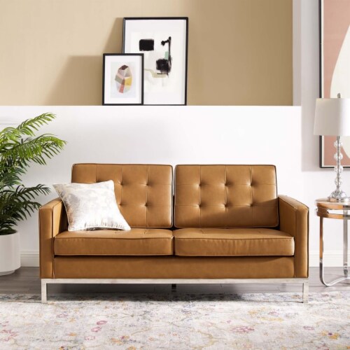 Loft Tufted Upholstered Faux Leather Loveseat, 1 Ralphs