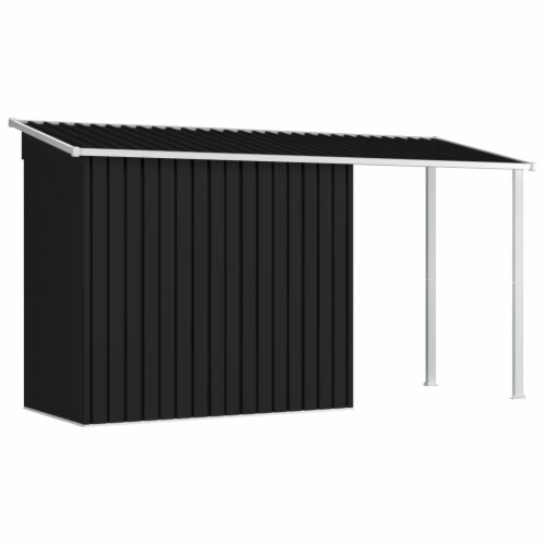 vidaXL Garden Shed with Extended Roof Anthracite 136.2 x47.6 x71.3