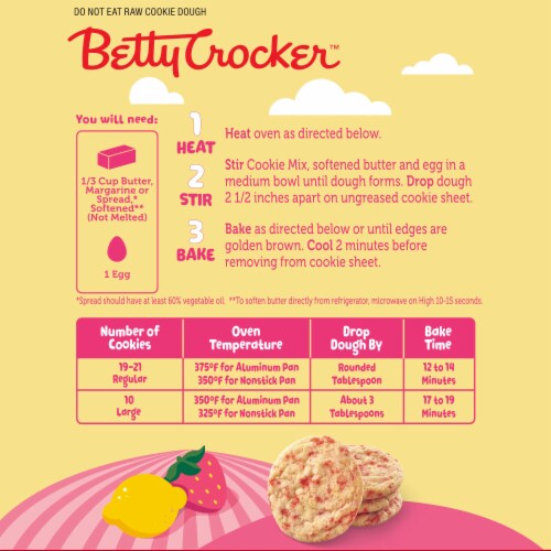 Betty Crocker Strawberry Lemonade Cookie Mix, 12.6 oz Kroger