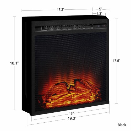 Ameriwood Home 18 x 18 Mesh Front Electric Fireplace Insert, Black, 5.
