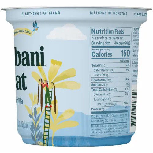 Fred Meyer Chobani Oat Blend Vanilla Yogurt, 24 oz