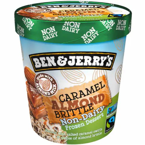Ben & Jerry's Vegan NonDairy Frozen Dessert Caramel Almond Brittle, 16