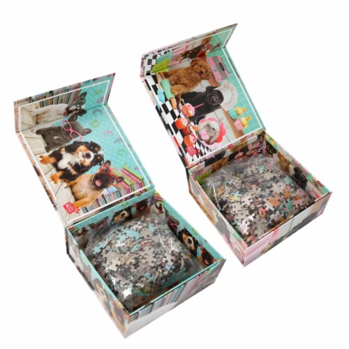 Set of 2 Keepsakes 500 Piece Jigsaw Puzzles Dogs Having Fun, 1 Each