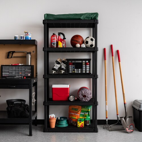 IRIS USA 5 Tier Wide Plastic Garage Shelving Unit Storage Outdoor