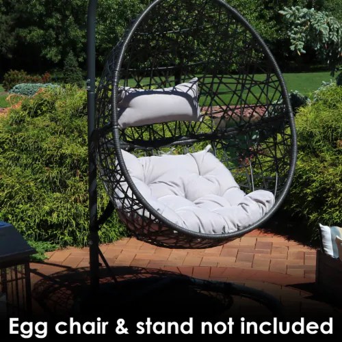 Sunnydaze Caroline Egg Chair Replacement Seat and Headrest Cushions