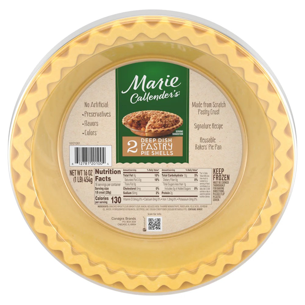 Marie Callender's Frozen Deep Dish Pastry Pie Shells, 16 OZ Kroger