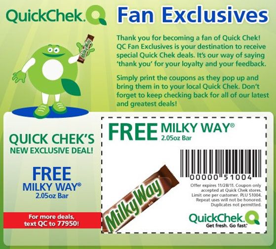 Quick Chek FREE Milky Way Bar! Kroger Krazy